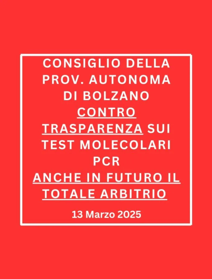 Il Consiglio respinge la trasparenza sui test PCR (tamponi)