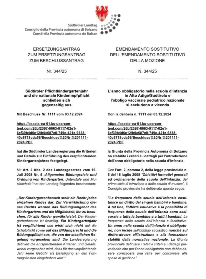 Pflichtkindergartenjahr und Kinderimpfpflicht schließen sich aus